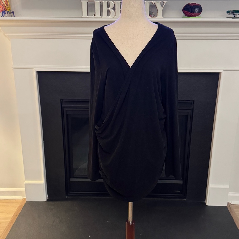 Torrid Super Soft Rib Faux-Wrap Dress – Black – Size 3 (Plus)